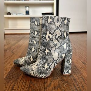 Snakeskin Patterned Ankle Boots